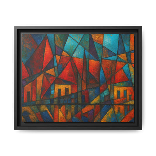 Vibrant Framed Canvas Art, Abstract Wall Decor