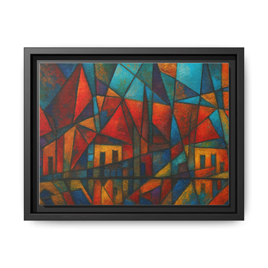 Vibrant Framed Canvas Art, Abstract Wall Decor